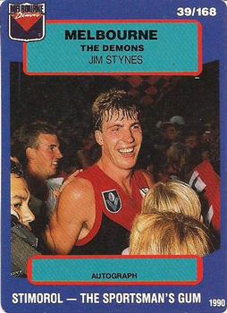 1990 AFL Scanlens Stimorol #39 Jim Stynes Front